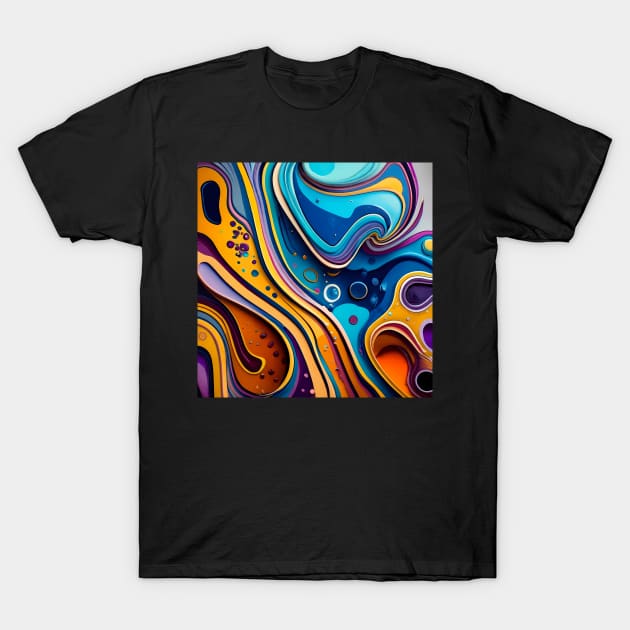 Abstract fluid art T-Shirt by IOANNISSKEVAS